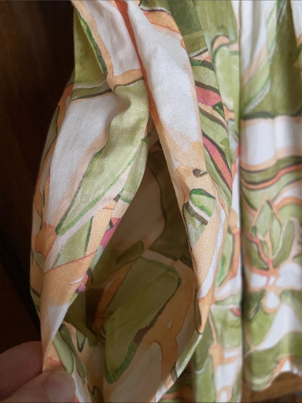 Misa Los Angeles Senia Dress, Green & Cream Floral Print. Brand New (Size LG) - Picture 5 of 7
